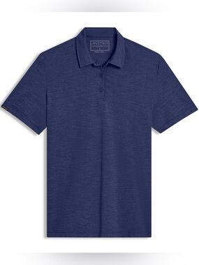ANETIK Low Pro Tech Polo Men’s M Navy Heather UPF 30+ Stretch Performance Shirt